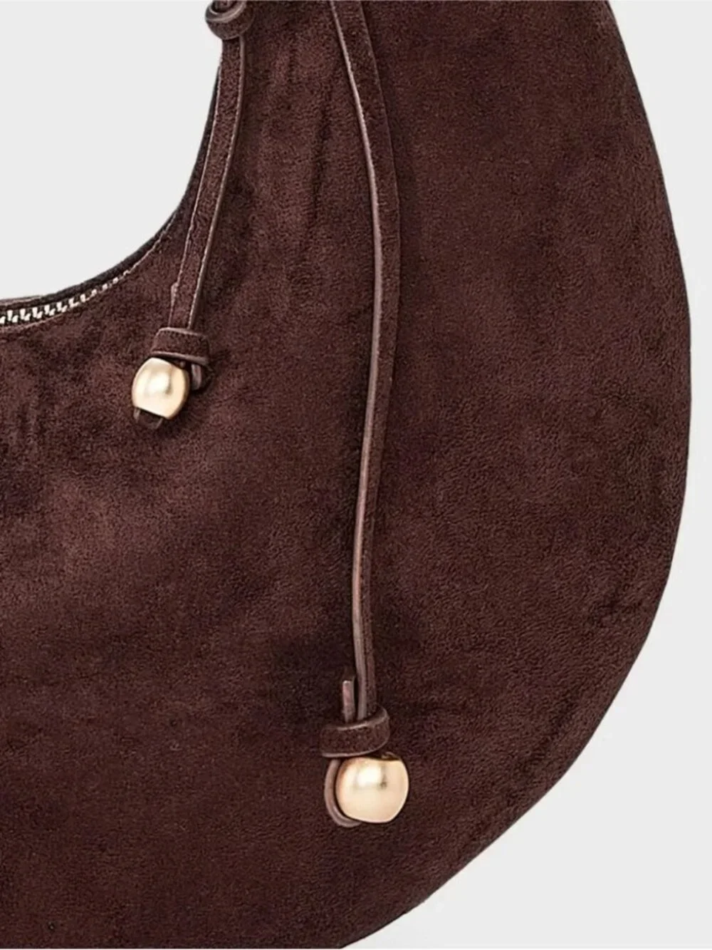NEW Metal Handle Crescent Saddle Handbag - A New Day™ Brown